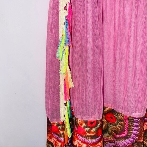 NWOT IPNG Boho Gypsy Whimsical Mixed Print Flowy Fairy Tale Maxi Skirt Size M/L - Picture 15 of 16